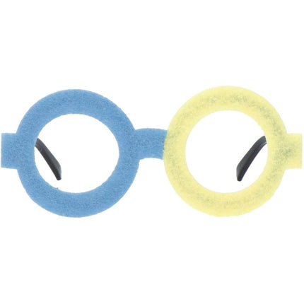 Bril Colorblock Blauw/Geel van Folat koop je bij Partywinkel