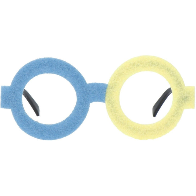 Bril Colorblock Blauw/Geel van Folat koop je bij Partywinkel