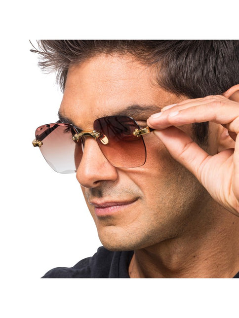 Gafas marrones sin montura con degradado de color