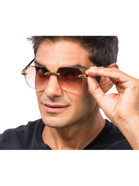 Gafas marrones sin montura con degradado de color