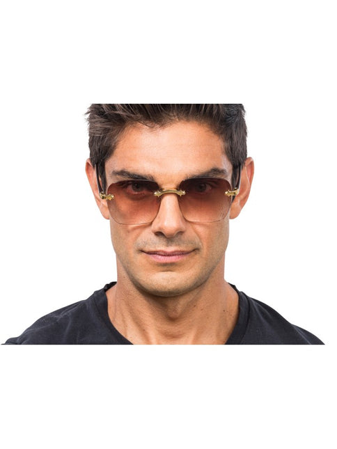 Gafas marrones sin montura con degradado de color