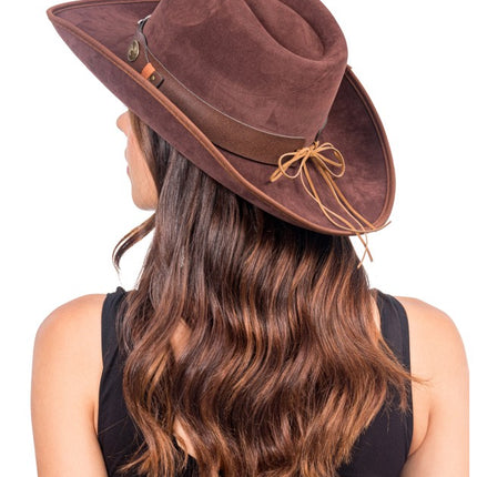 Sombrero de vaquero marrón con cabeza de toro, talla única