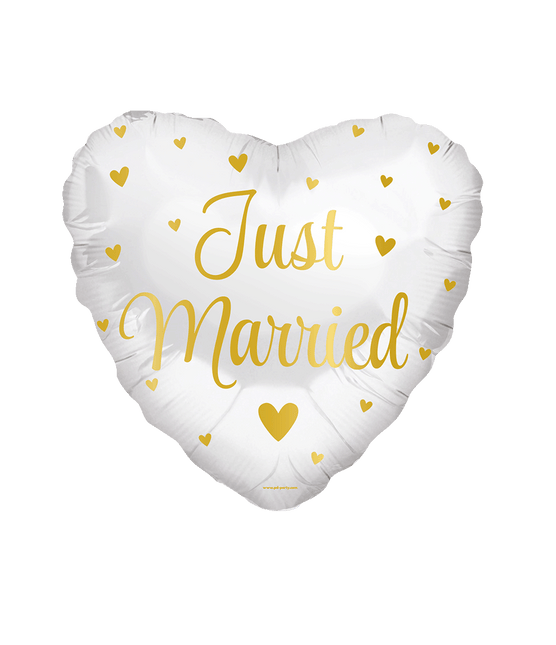 Bruiloft Helium Ballon Just Married Leeg 45cm - Partywinkel - 8716764238680