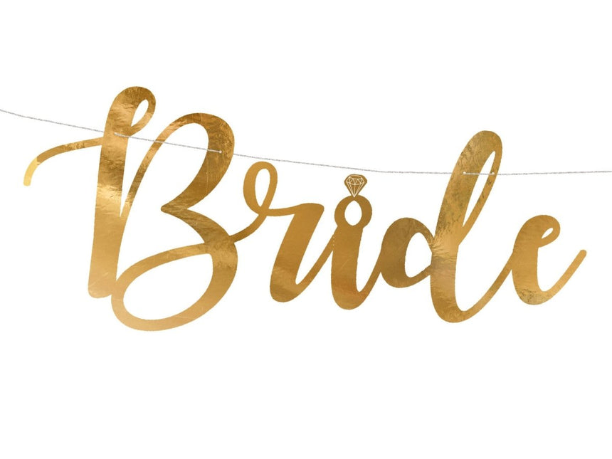 Bruiloft Slinger Bride To Be Goud 80cm van Partydeco koop je bij Partywinkel