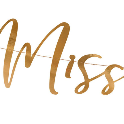 Bruiloft Slinger Miss to Mrs, Rose Goud 76cm van Partydeco koop je bij Partywinkel