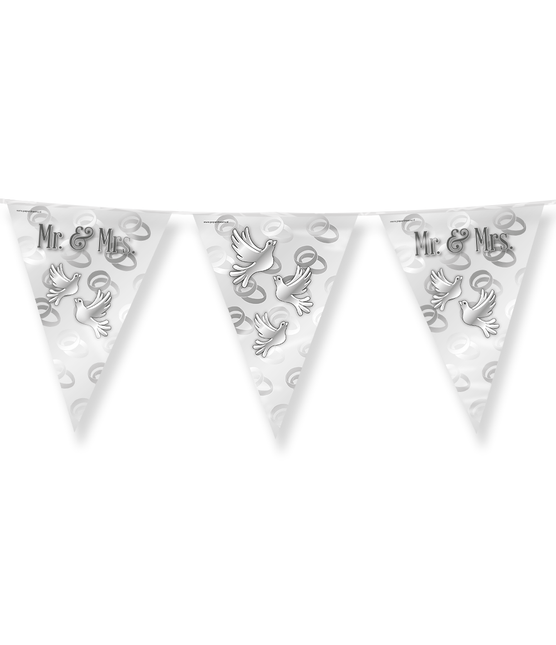 Bruiloft Slingers Mr, & Mrs, 10m van Paper Dreams koop je bij Partywinkel