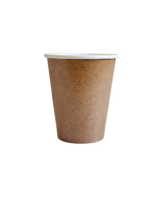 Bruine Beker Kraft Papier 200ml 8st van Procos koop je bij Partywinkel