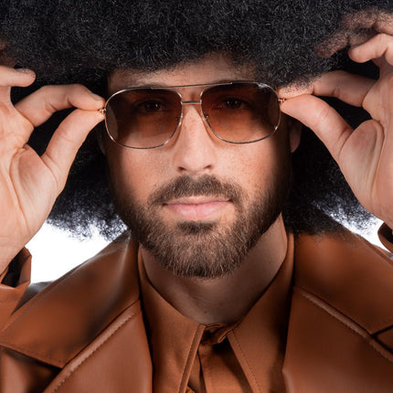 Bruine Bril 70'S van Wilbers & Wilbers koop je bij Partywinkel