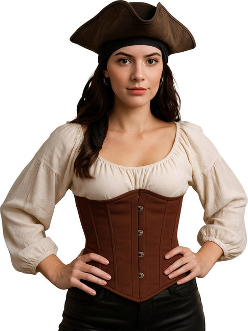 Bruine Corset Dames Piraat van Fiestas Guirca koop je bij Partywinkel