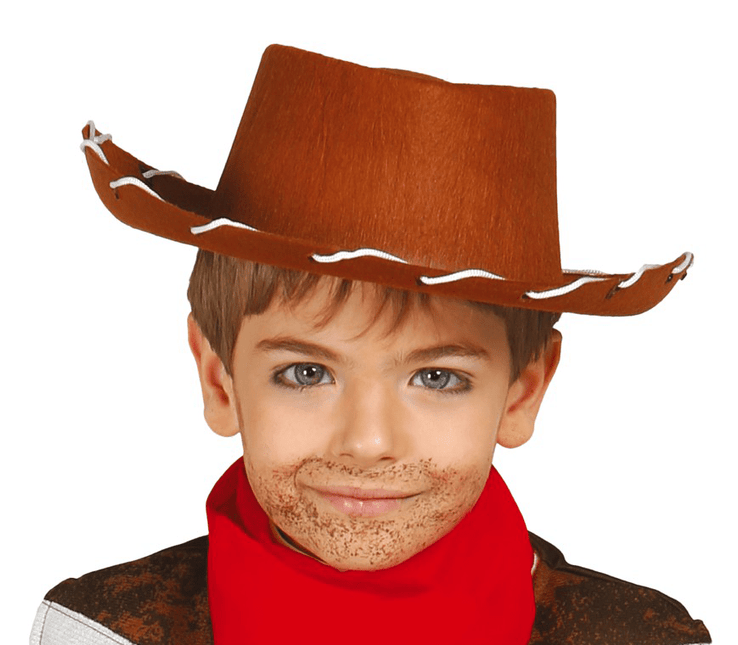 Bruine Cowboyhoed Kind van Fiestas Guirca koop je bij Partywinkel