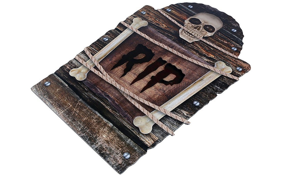 Bruine Halloween Decoratie Grafsteen Rip 56cm van Fiestas Guirca koop je bij Partywinkel