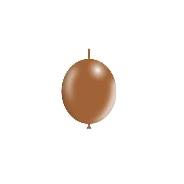 Bruine Knoopballonnen 15cm 100st van Balloonia koop je bij Partywinkel