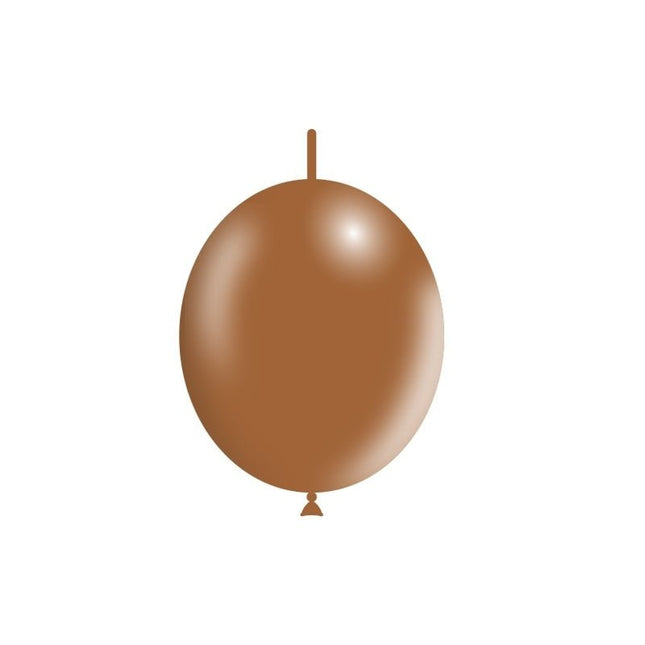 Bruine Knoopballonnen 30cm 50st van Balloonia koop je bij Partywinkel