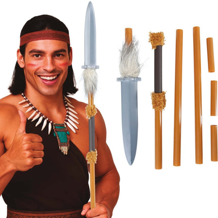 Bruine Nep Speer 1,2m van Fiestas Guirca koop je bij Partywinkel