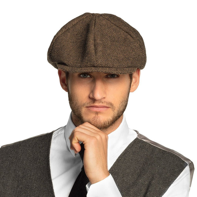Bruine Pet Peaky Blinders Birmingham van Boland koop je bij Partywinkel