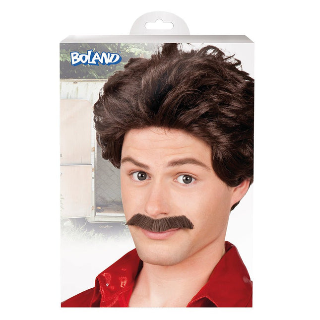 Bruine Pruik Vance Snor van Boland koop je bij Partywinkel