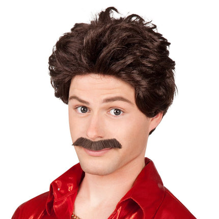 Bruine Pruik Vance Snor van Boland koop je bij Partywinkel