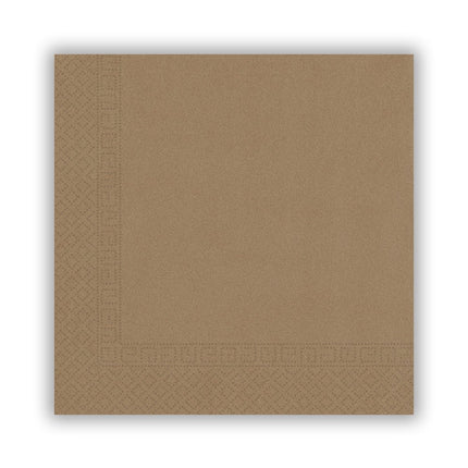 Bruine Servetten Kraft Papier 33cm 20st van Procos koop je bij Partywinkel