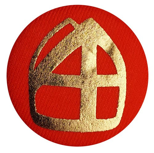 Botón con inglete rojo