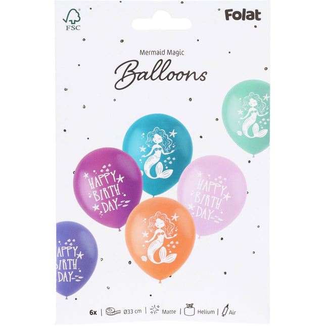 Globos Feliz Cumpleaños Sirena 33cm
