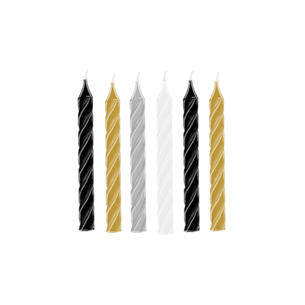 Velas Mix Oro Plata Blanco Negro