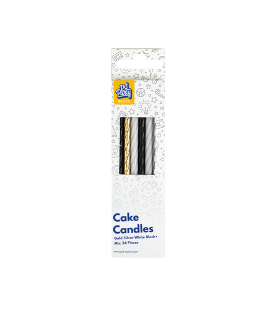 Velas Mix Oro Plata Blanco Negro