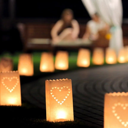 Candle Bags Hartjes 26cm 10st van Partydeco koop je bij Partywinkel