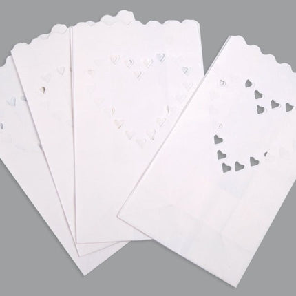 Candle Bags Hartjes 26cm 10st van Partydeco koop je bij Partywinkel