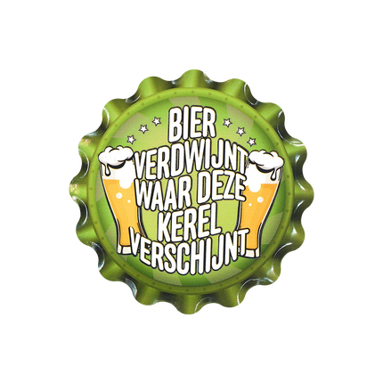 Posavasos verde La cerveza desaparece 11cm