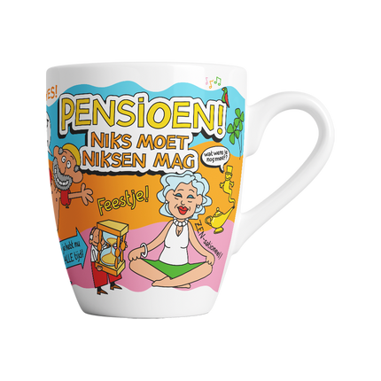 Taza de dibujos animados - Jubilación, nada debe