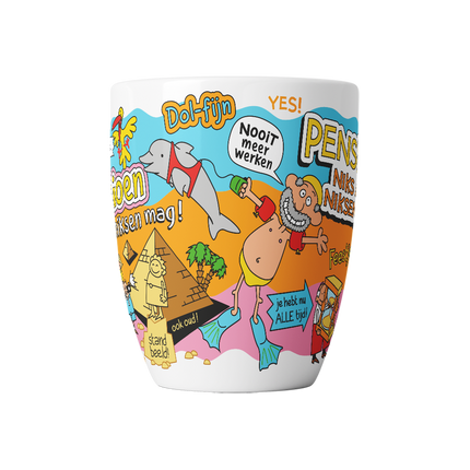 Taza de dibujos animados - Jubilación, nada debe