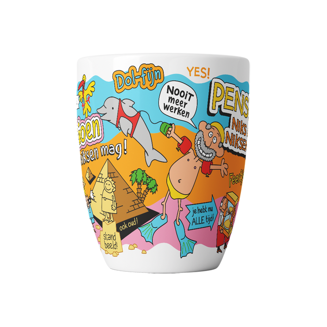 Taza de dibujos animados - Jubilación, nada debe