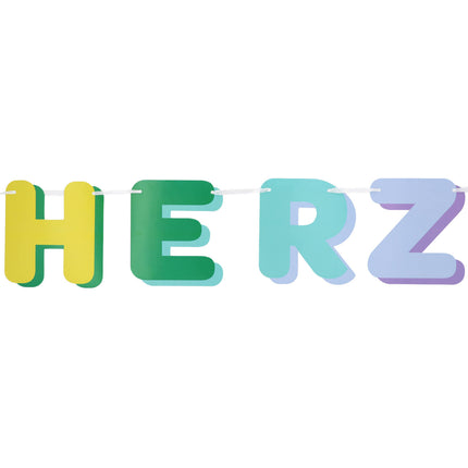 Guirnalda de letras de colores Herzlich Willkommen 2,6m