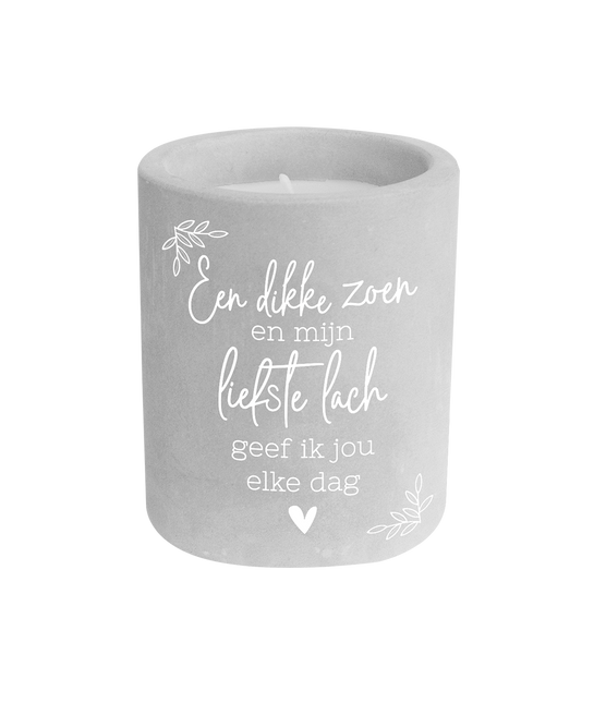 Vela de Cemento Gris Beso Grueso 8cm