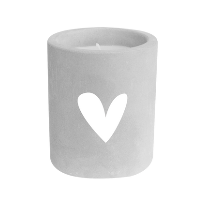 Vela de Cemento Gris Corazón 8cm