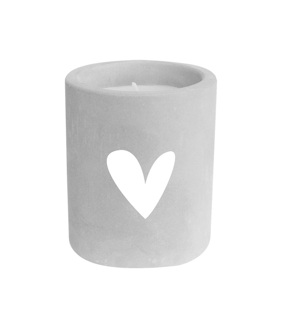 Vela de Cemento Gris Corazón 8cm