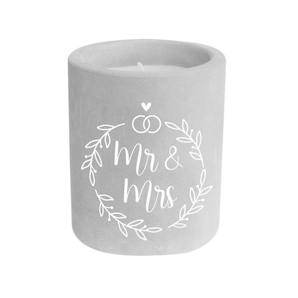 Vela de Cemento Gris Mr & Mrs 8cm