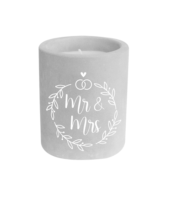 Vela de Cemento Gris Mr & Mrs 8cm