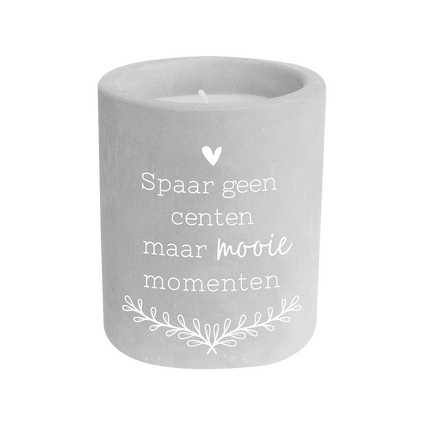 Vela de Cemento Gris Save No Cents 8cm