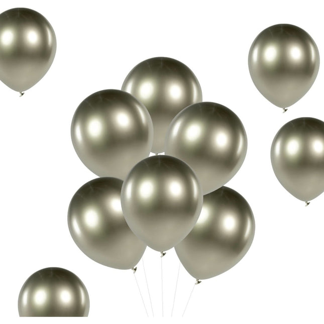 Champagne Gouden Ballonnen Chroom 33cm 10st van Folat koop je bij Partywinkel