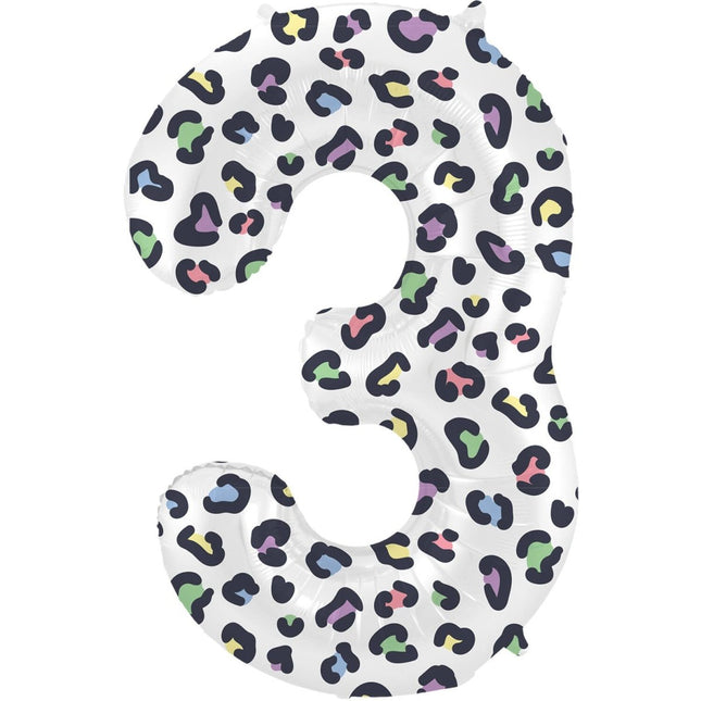 Cijfer Ballon 3 Jaar Panter Leeg 86cm van Folat koop je bij Partywinkel
