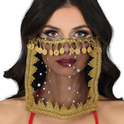 Cleopatra Mondkapje Zwart Goud van Fiestas Guirca koop je bij Partywinkel