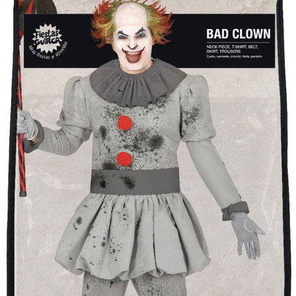 Clown Halloween Kostuum Heren Grijs van Fiestas Guirca koop je bij Partywinkel