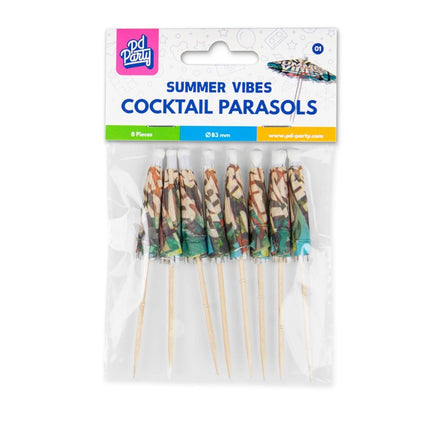 Palillos de colores para cócteles Summer Vibes 8pcs