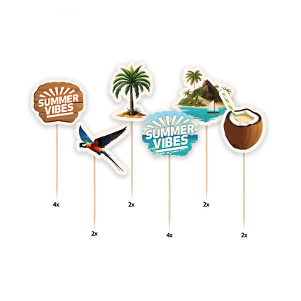 Picos de Cóctel de Colores Summer Vibes 6.5cm 6pcs