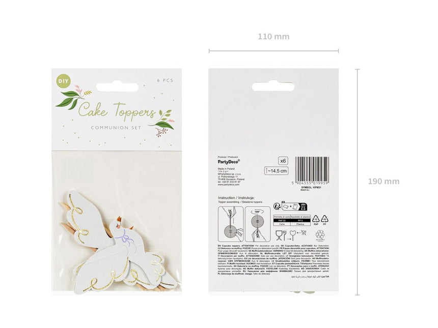Cocktailprikkers Duif 14,5cm 6st van Partydeco koop je bij Partywinkel