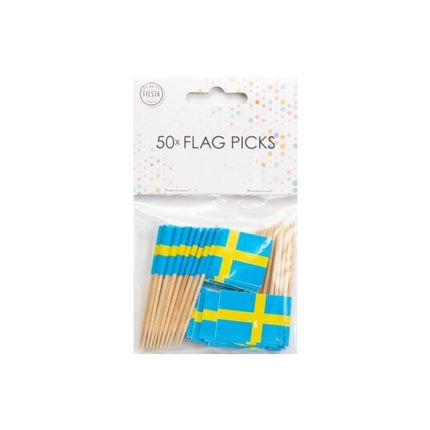 Cocktailprikkers Zweden 8cm 50st van WeFiesta koop je bij Partywinkel
