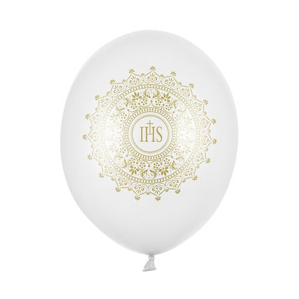Communie Ballonnen Metallic 30cm 6st van Partydeco koop je bij Partywinkel