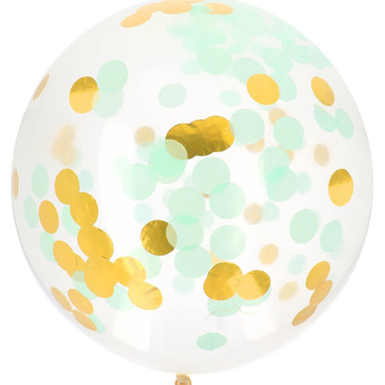 Confetti Ballon Blauw Goud 61cm van Folat koop je bij Partywinkel