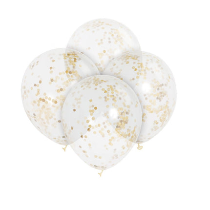 Confetti Ballonnen Goud 30,5cm 6st van Unique koop je bij Partywinkel
